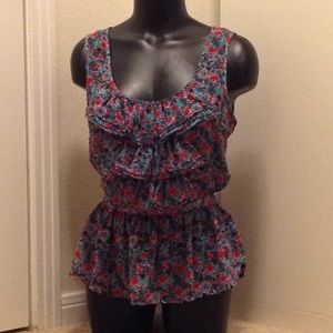 xxi floral tank top - xs